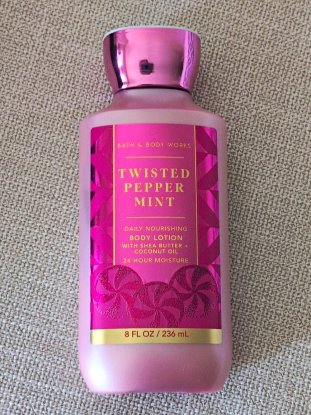 Bath & Body Works Twisted Peppermint Body Lotion - Bright Pink